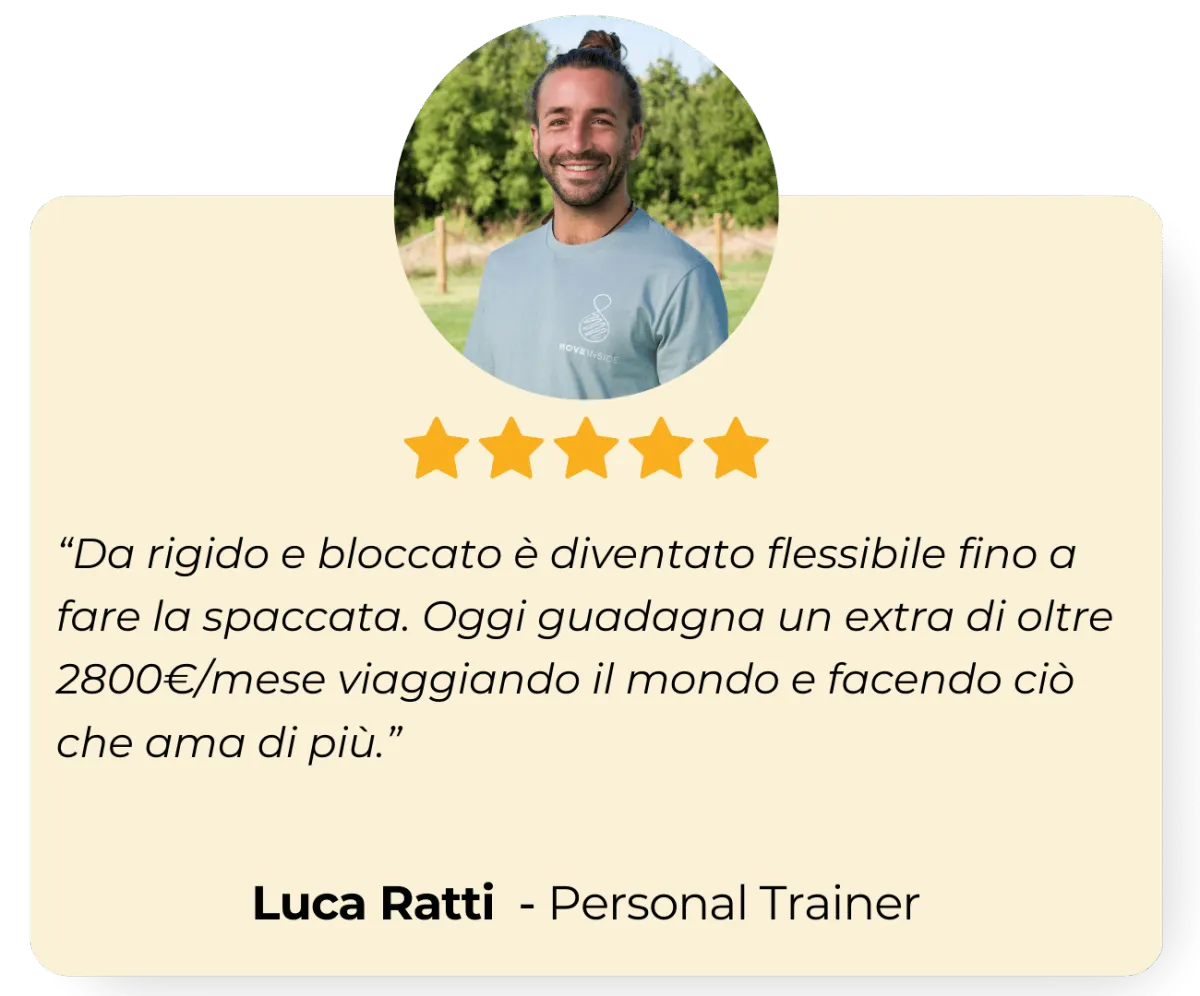 Recensione 5 stelle di Luca Ratti, Personal Trainer, sulla formazione Moveinside