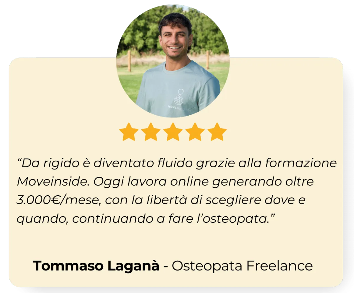 Recensione 5 stelle di Tommaso Laganà, Osteopata, sulla formazione Moveinside