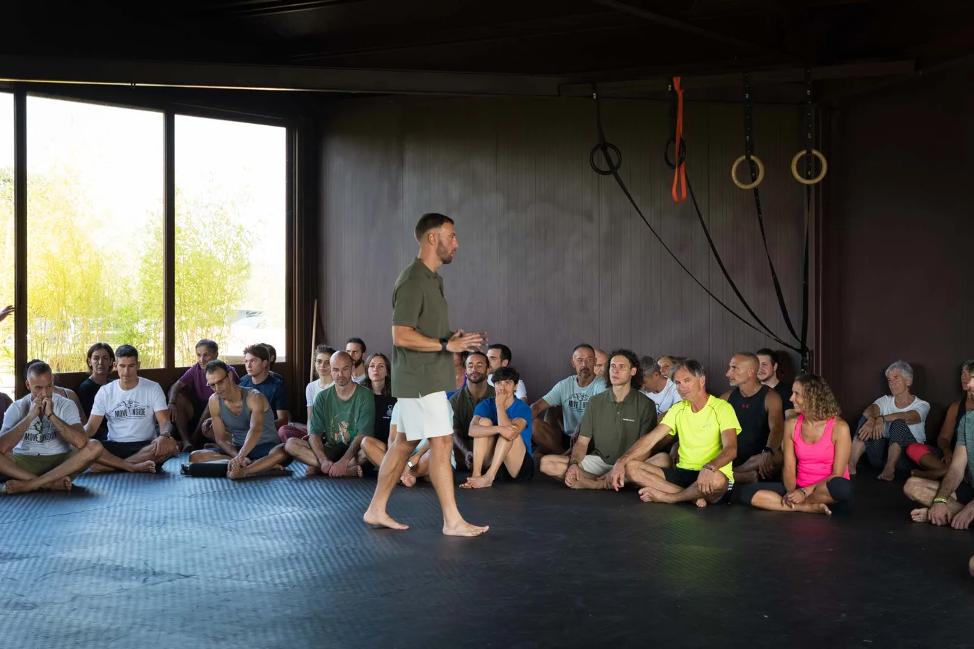 Ale Demaria durante una lezione di formazione Moveinside